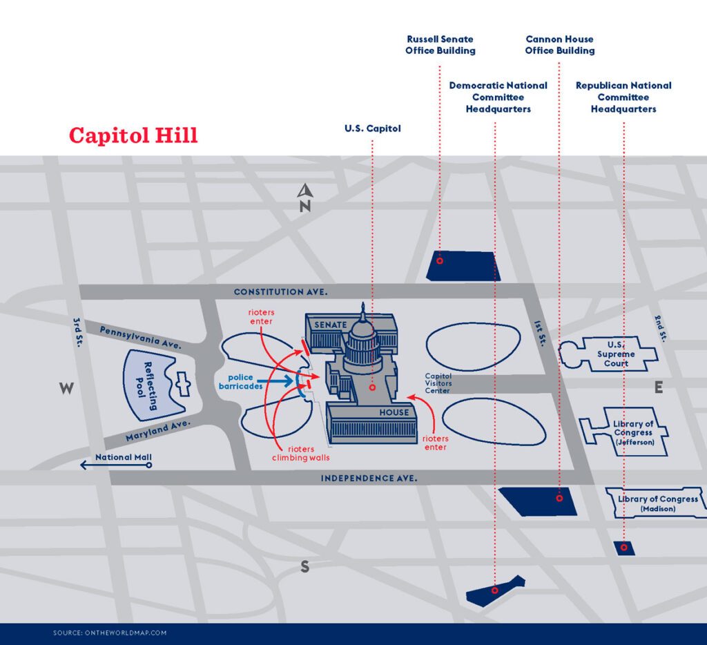 A map of the U.S. Capitol