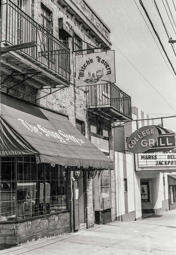 Black and white photo of Hillsborough Street