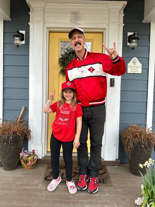 BJ Barham and his daughter, Pearl, prepare for their trip to Washington, D.C., to watch the Wolfpack beat UNC for the ACC Tournament championship.