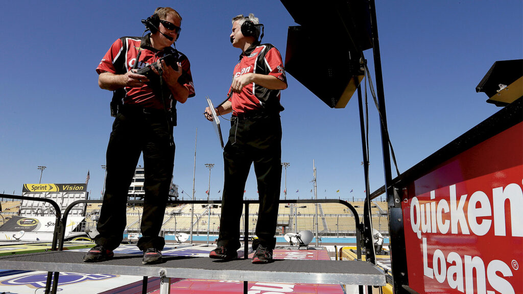 NASCAR race engineer and Wolfpack alum Daniel Knost tests a car to see if his configuration translates to speed.