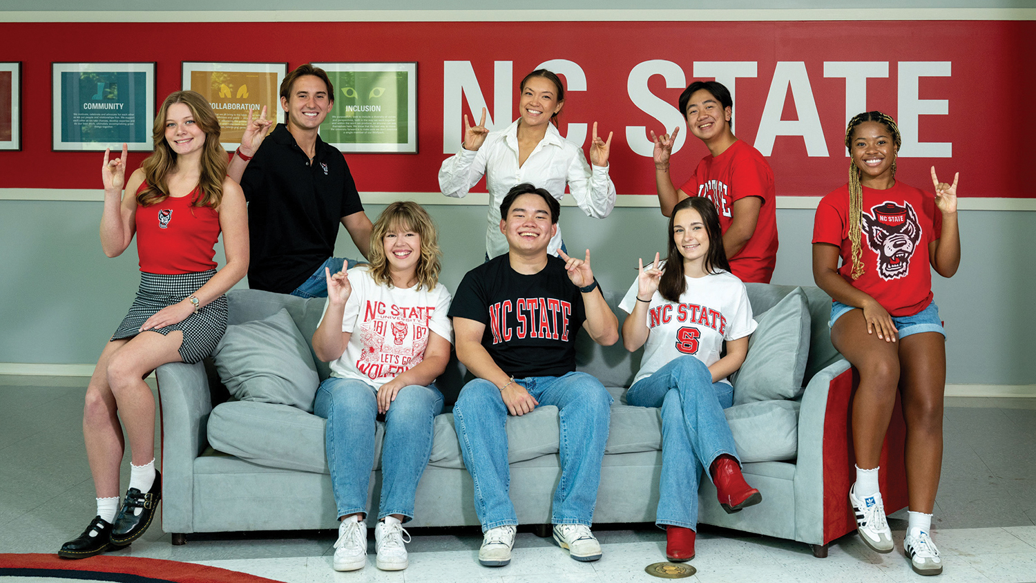 student creators pose as a group